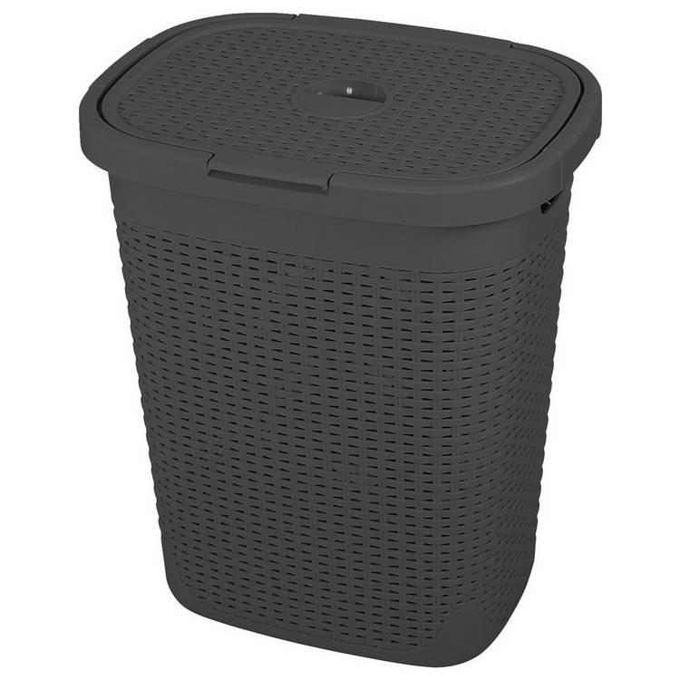 Addis Rattan 50 Litre Laundry Basket - Charcoal 0