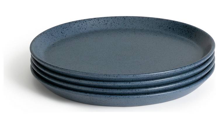 Buy Habitat Addison 4 Piece Stoneware Side Plate Blue Plates Habitat