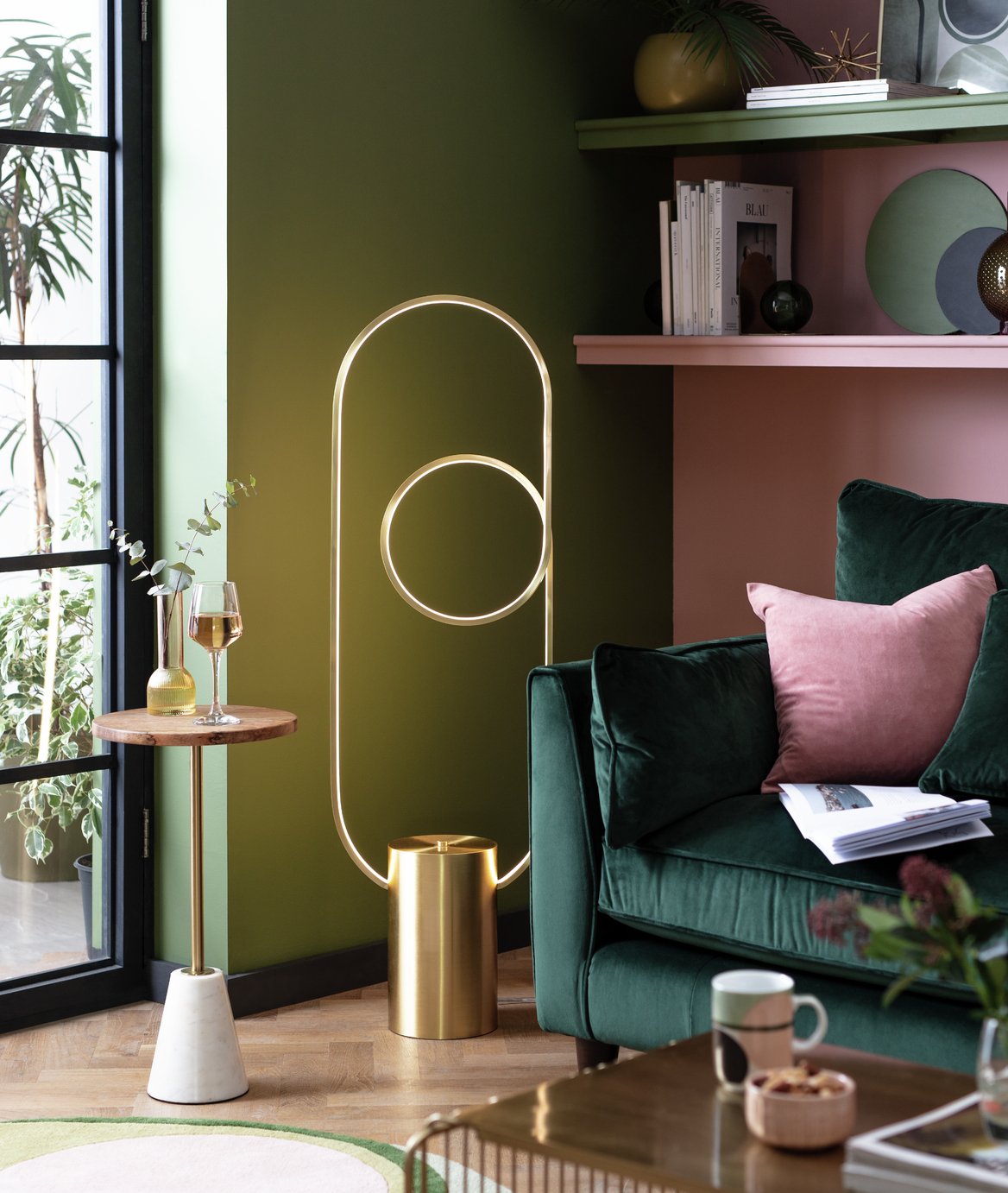 Habitat Pill LED Floor Lamp - Brushed Brass