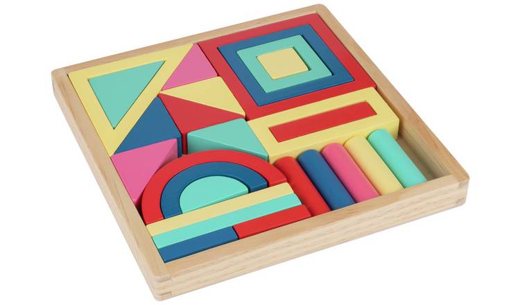 Chad Valley Chad Valley PlaySmart Wooden Block Set Tmade From Wood His Set Is 80 Pieces 