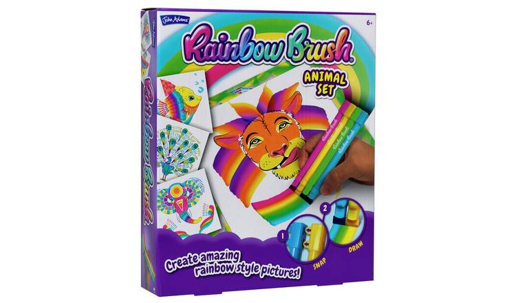 Buy John Adams Rainbow Brush Animal Set, Drawing and painting toys