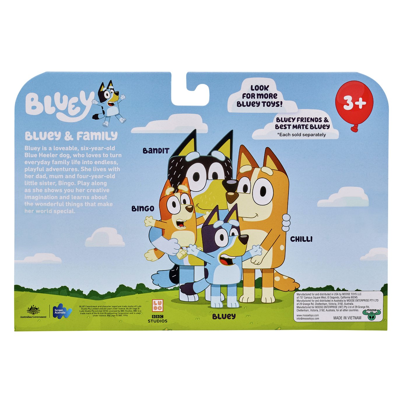 Moose Toys Bluey Family 4er-Pack au meilleur prix sur