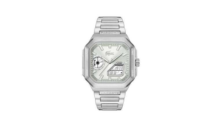 Lacoste LC33 Square Silver Dial Stainless Steel Bracelet Watch