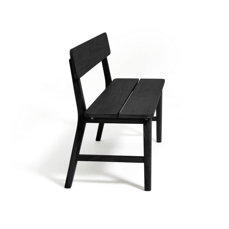 Habitat Nel Black Dining Table & 2 Black Benches 0