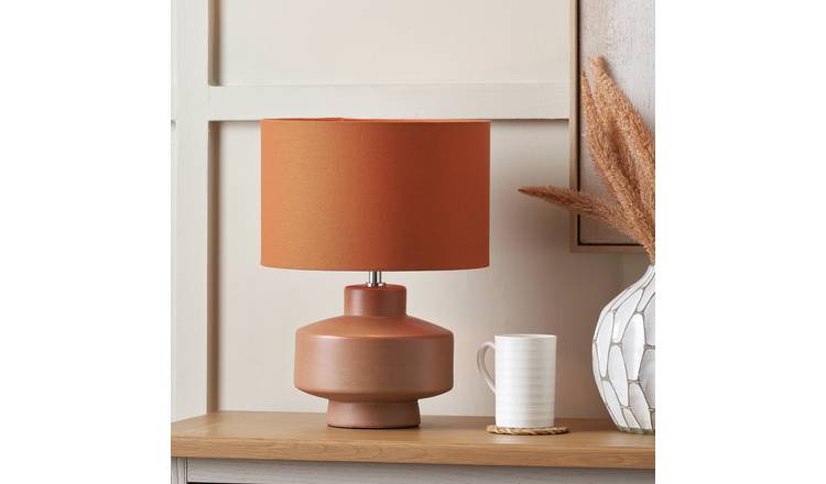 Pacific Elure Ceramic Crackle Table Lamp - Cinnamon