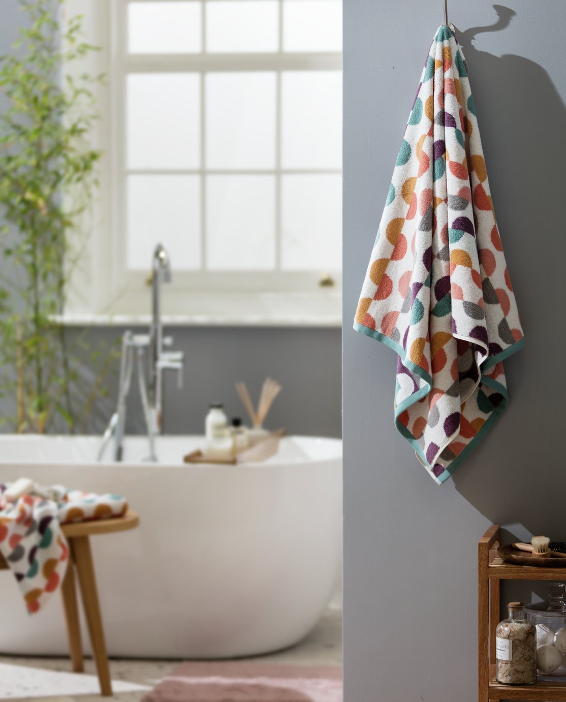 Habitat Brights Geo Tufted Bath Towel - Multicolour