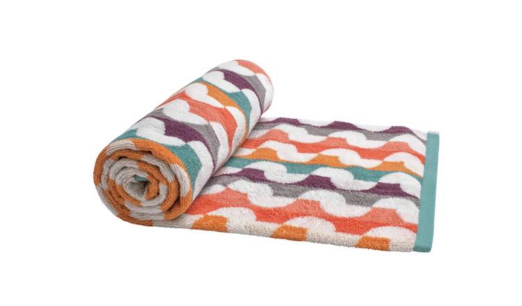Habitat Brights Geo Tufted Bath Towel - Multicolour