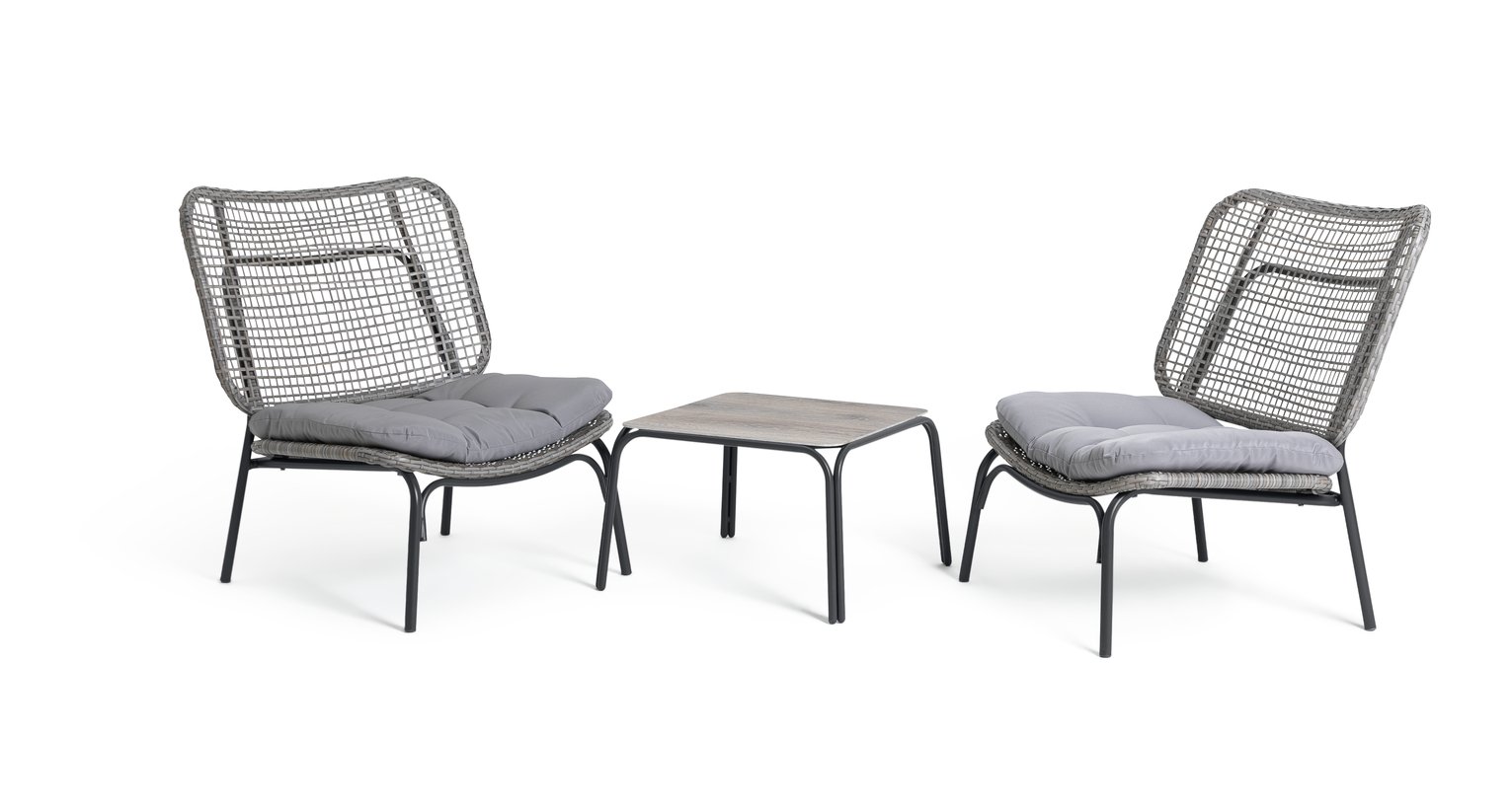 Habitat Nora 2 Seater Metal Garden Bistro Set - Grey