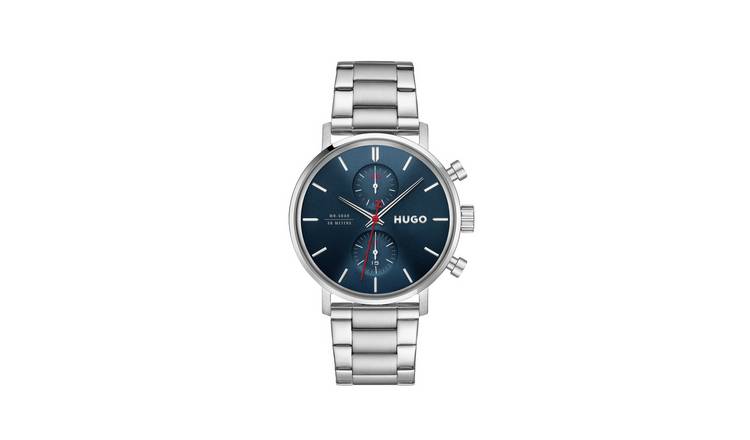 Hugo Take It Off Blue Dial Stainless Steel Strap Watch