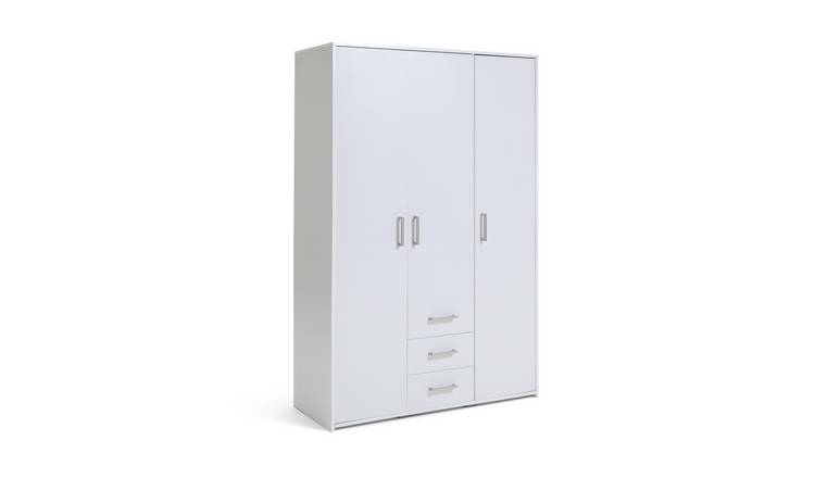 Buy Argos Home Oslo 3 Door 3 Drawer Wardrobe - White | Wardrobes | Argos