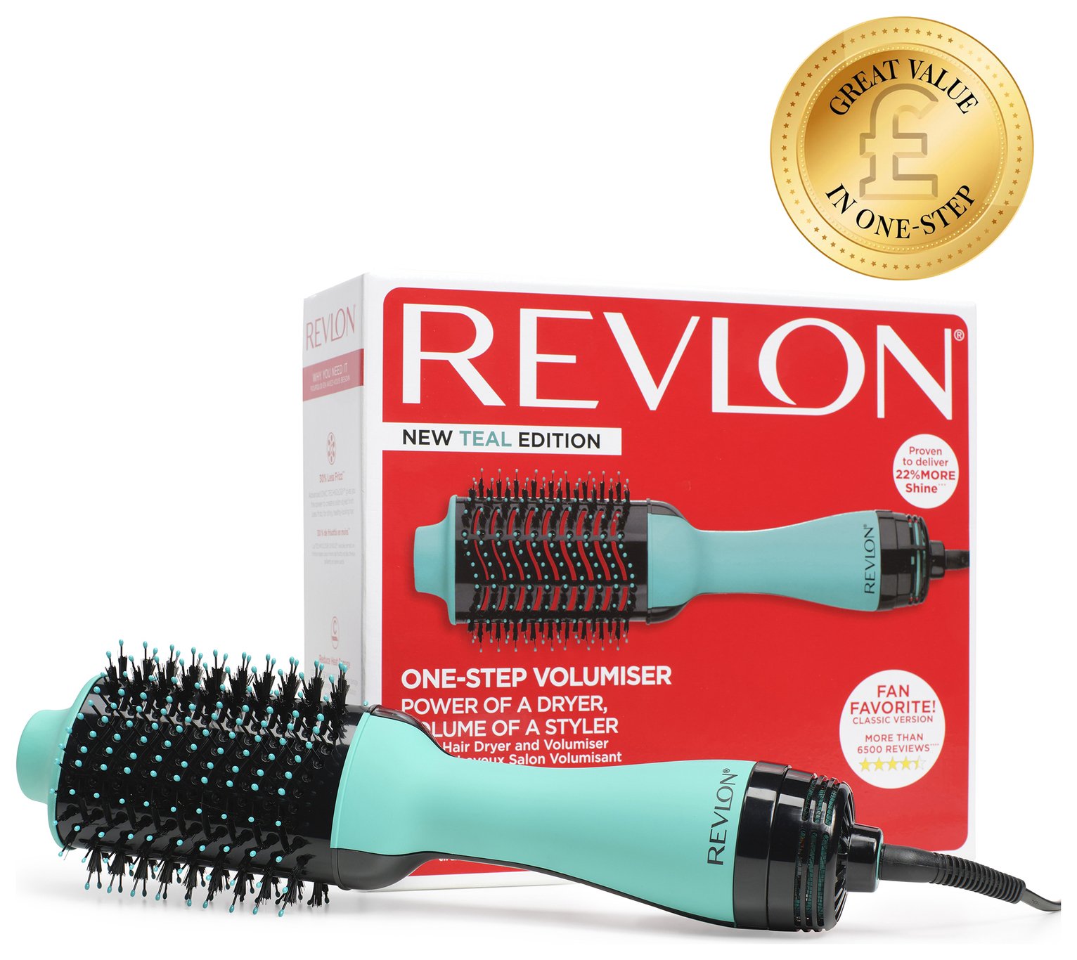 Revlon RVDR5222TUK One-Step Hair Dryer and Volumiser Teal