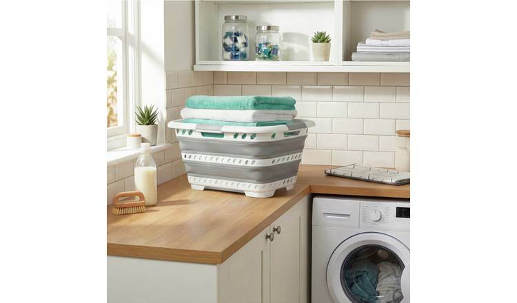 Beldray Collapsible Laundry Basket with Foldable Legs - Grey