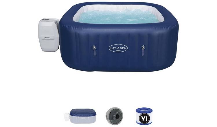 Lay-Z-Spa Hawaii Square 6 Seater Hot Tub - Blue