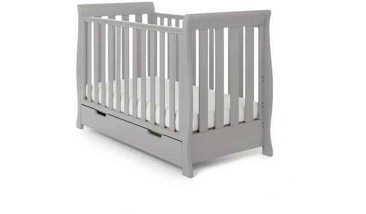 Buy Obaby Stamford Mini Sleigh Cot Bed Warm Grey Cots and cot beds Habitat