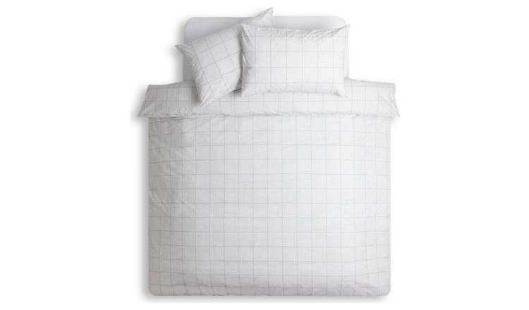 Buy Habitat Country Grid White Bedding Set - Single | Duvet covers and ...