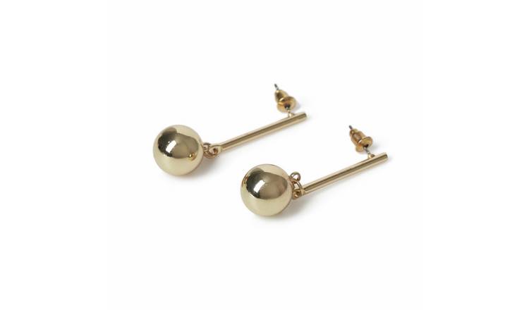 Freedom Gold Tone Ball Drop Earrings
