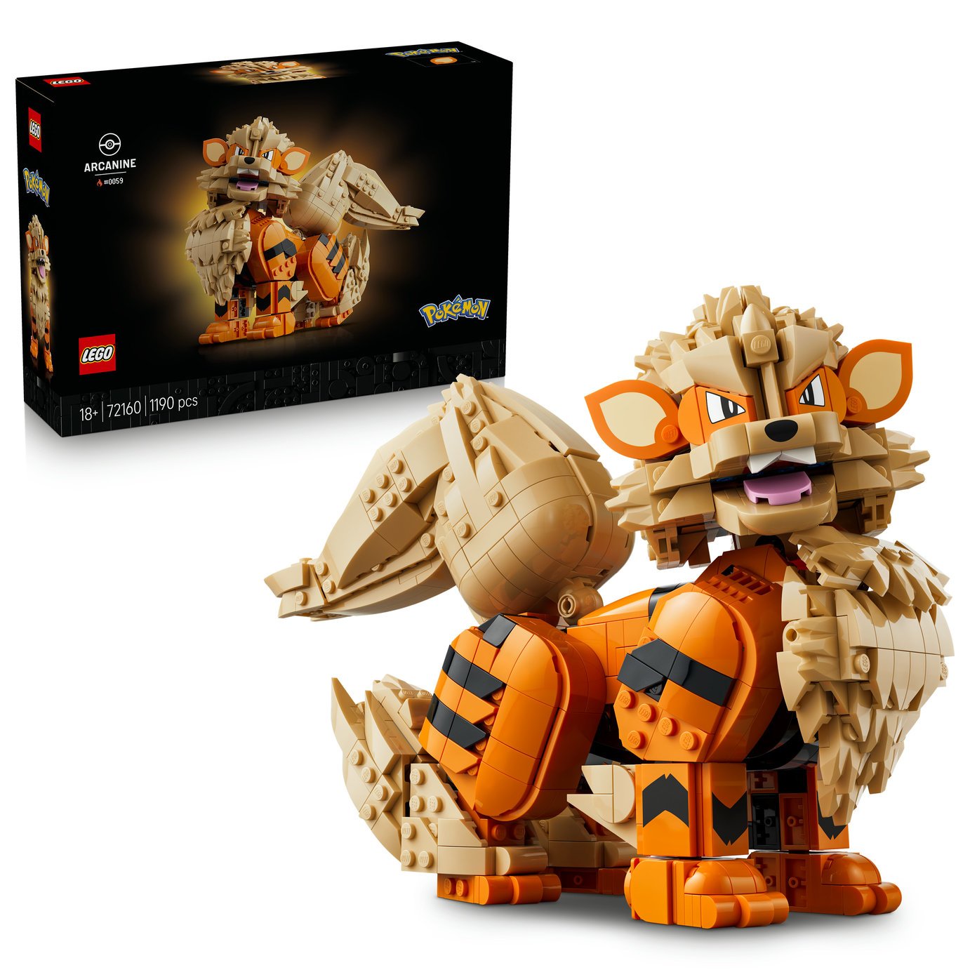 LEGO Pokémon Arcanine Posable Figure Building Set for Adults 72160