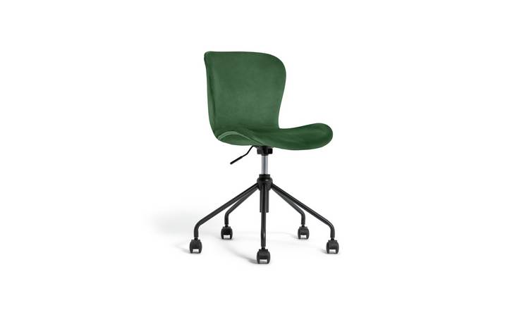 Habitat Etta Velvet Office Chair - Green