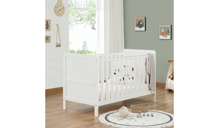 Babymore Caro Urban Cot Bed with Mattress - White