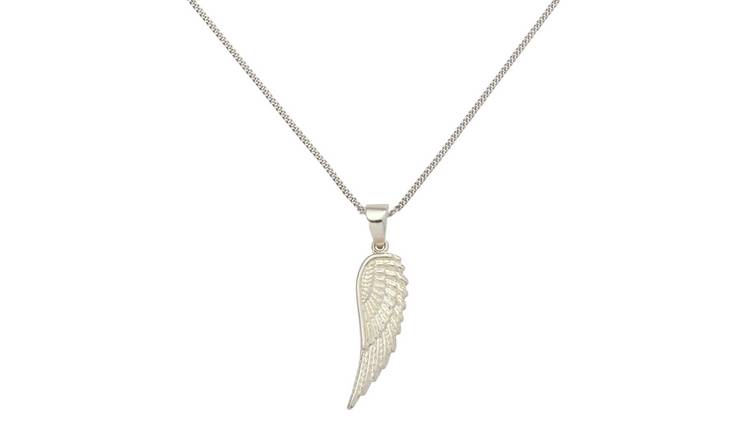 Sterling silver angel wing on sale necklace