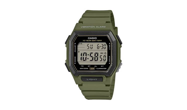 Casio Square Dial Green Strap Digital Watch