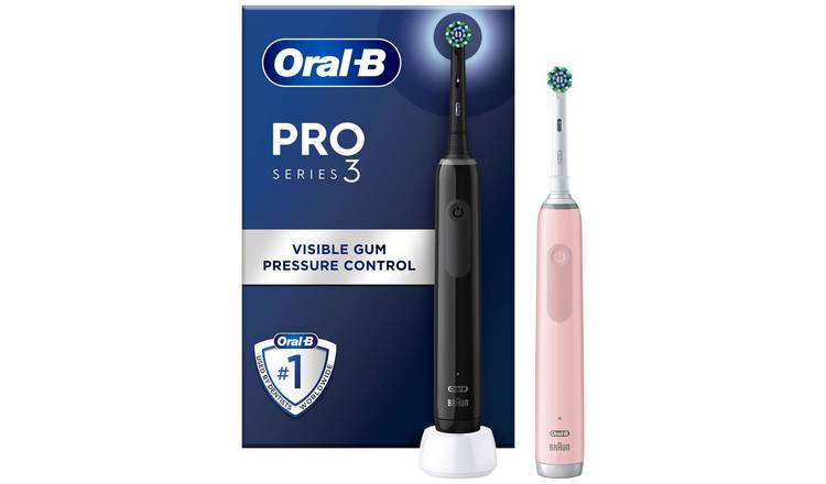 Oral-B Pro 3900 Duo Pack of Two Electric Toothbrushes Black & Pink