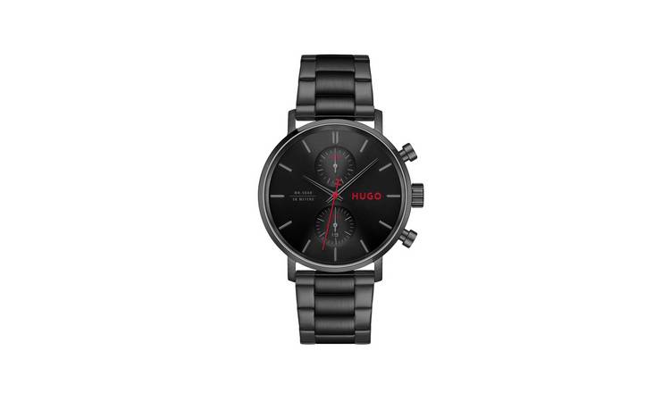 Hugo Take It Off Black Dial Stainless Steel Bracelet Watch
