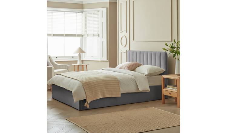 Grey double shop bed argos