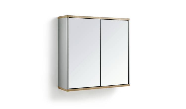 Habitat Freja 2 Door Mirrored Cabinet - Grey