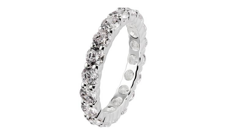 Sterling silver cubic store zirconia eternity ring