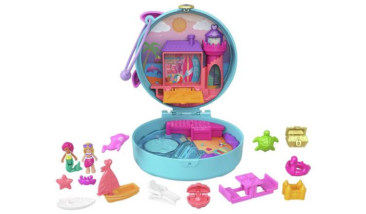 Polly Pocket Dolphin Beach Compact Playset and Accessories