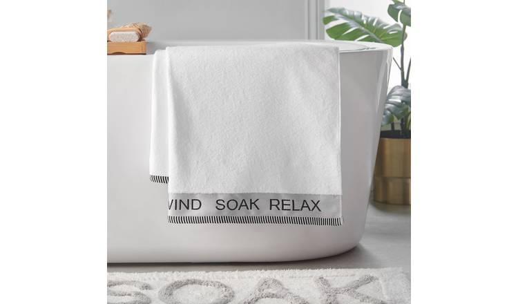Catherine Lansfield Relax & Unwind Bath Towel - White