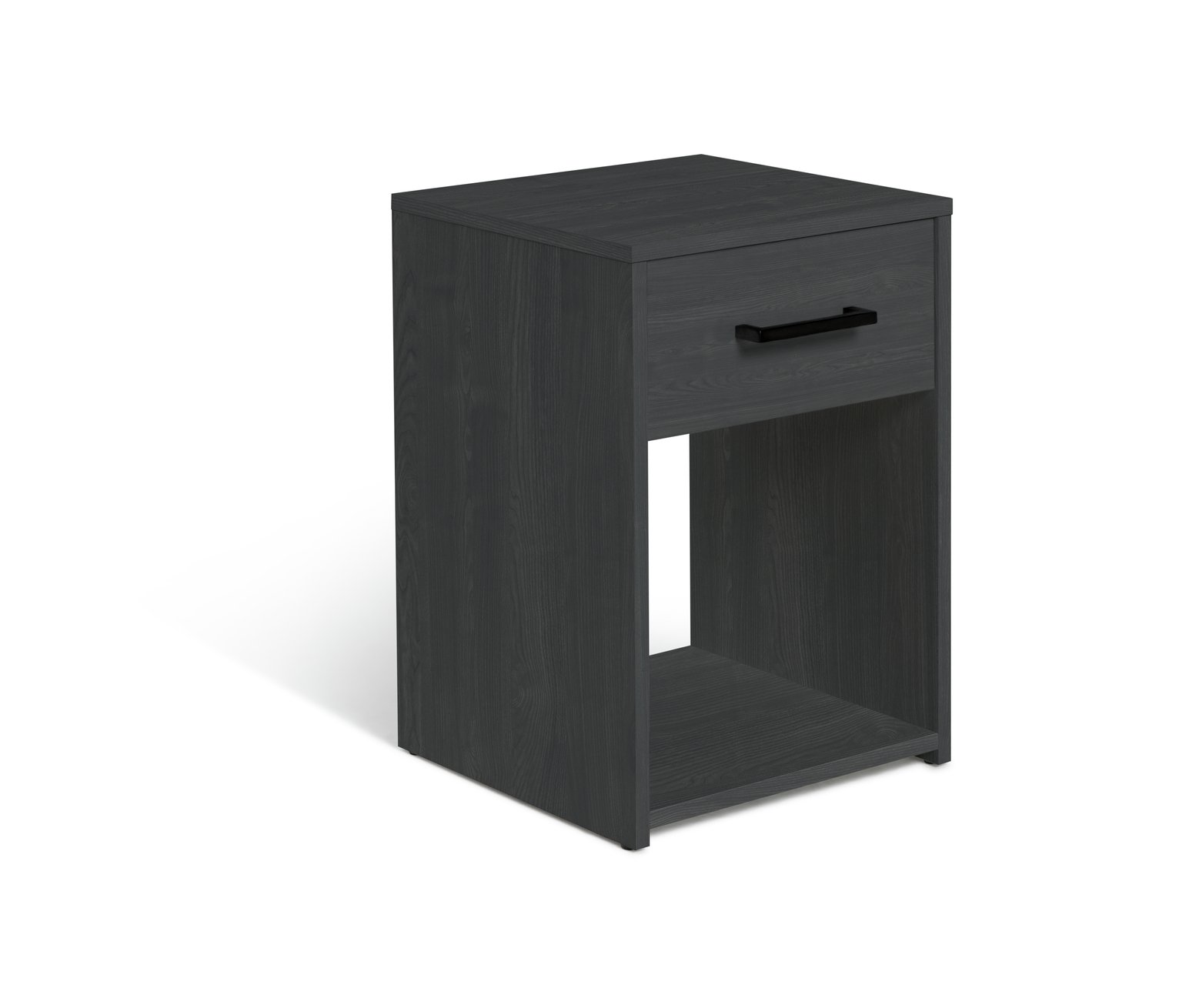 Argos Home Oslo 1 Drawer Bedside Table - Black Oak Effect