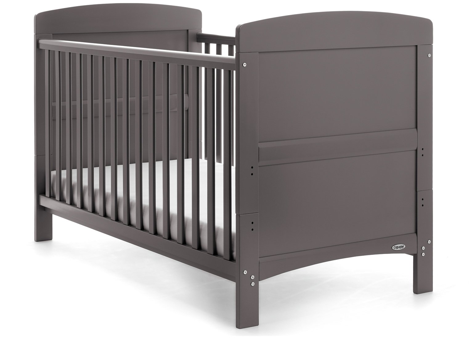 Obaby Grace Cot Bed with Mattress - Taupe Grey