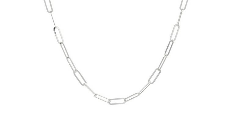 Revere Sterling Silver Long Link Mixed Chain Necklace