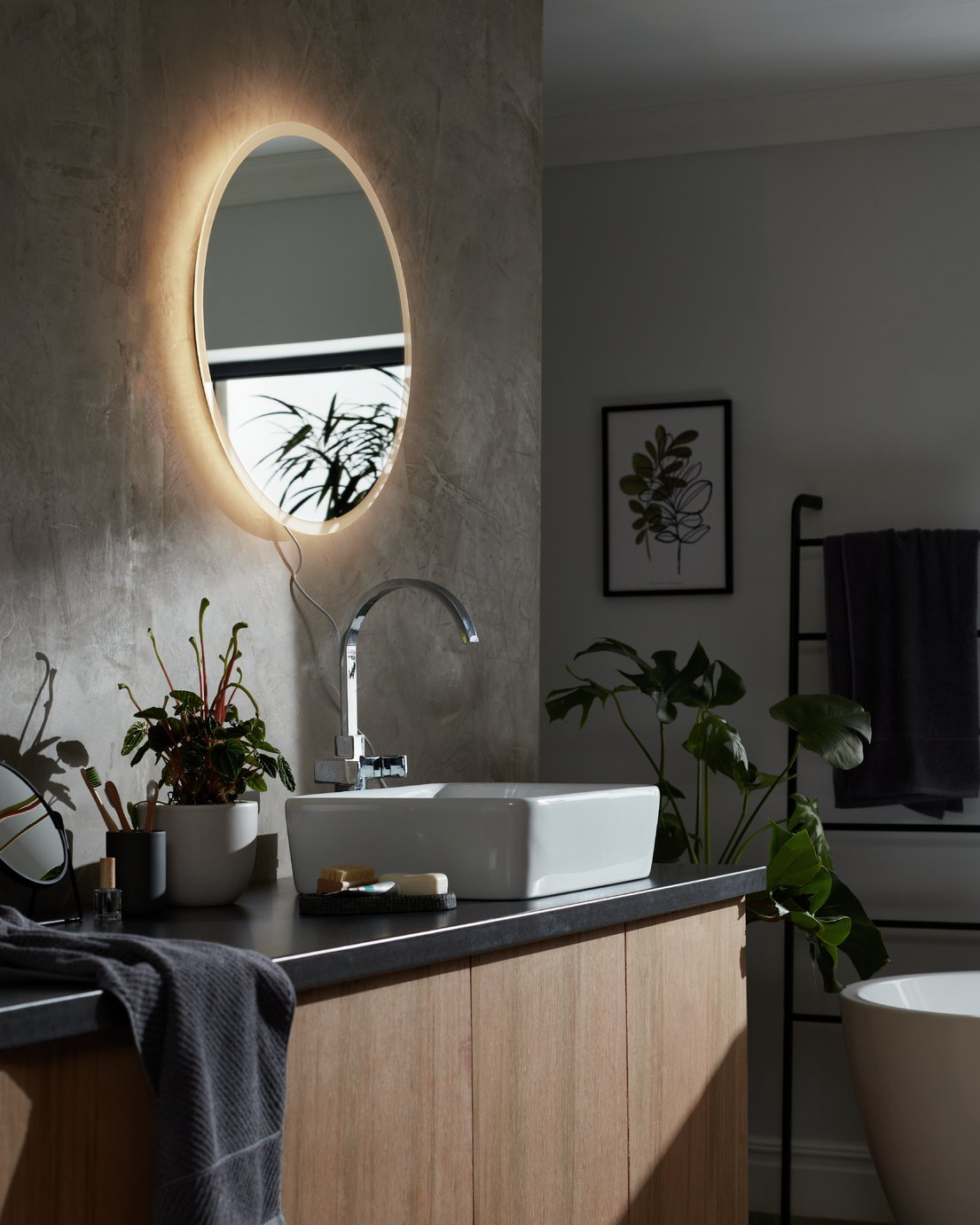 Habitat Bathroom LED Circle Backlit Demister Touch Mirror