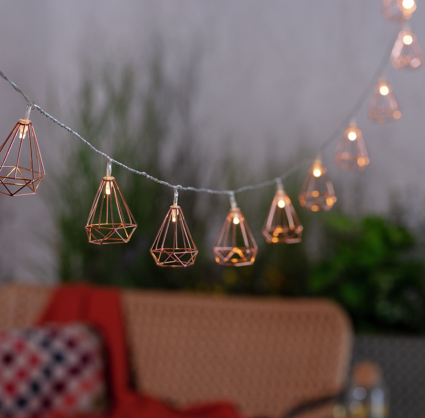 Habitat Warm White Geo Pendant Solar LED String Lights