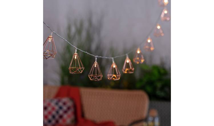 Perfect Holiday 10 Warm White LED String Light with Rose Gold