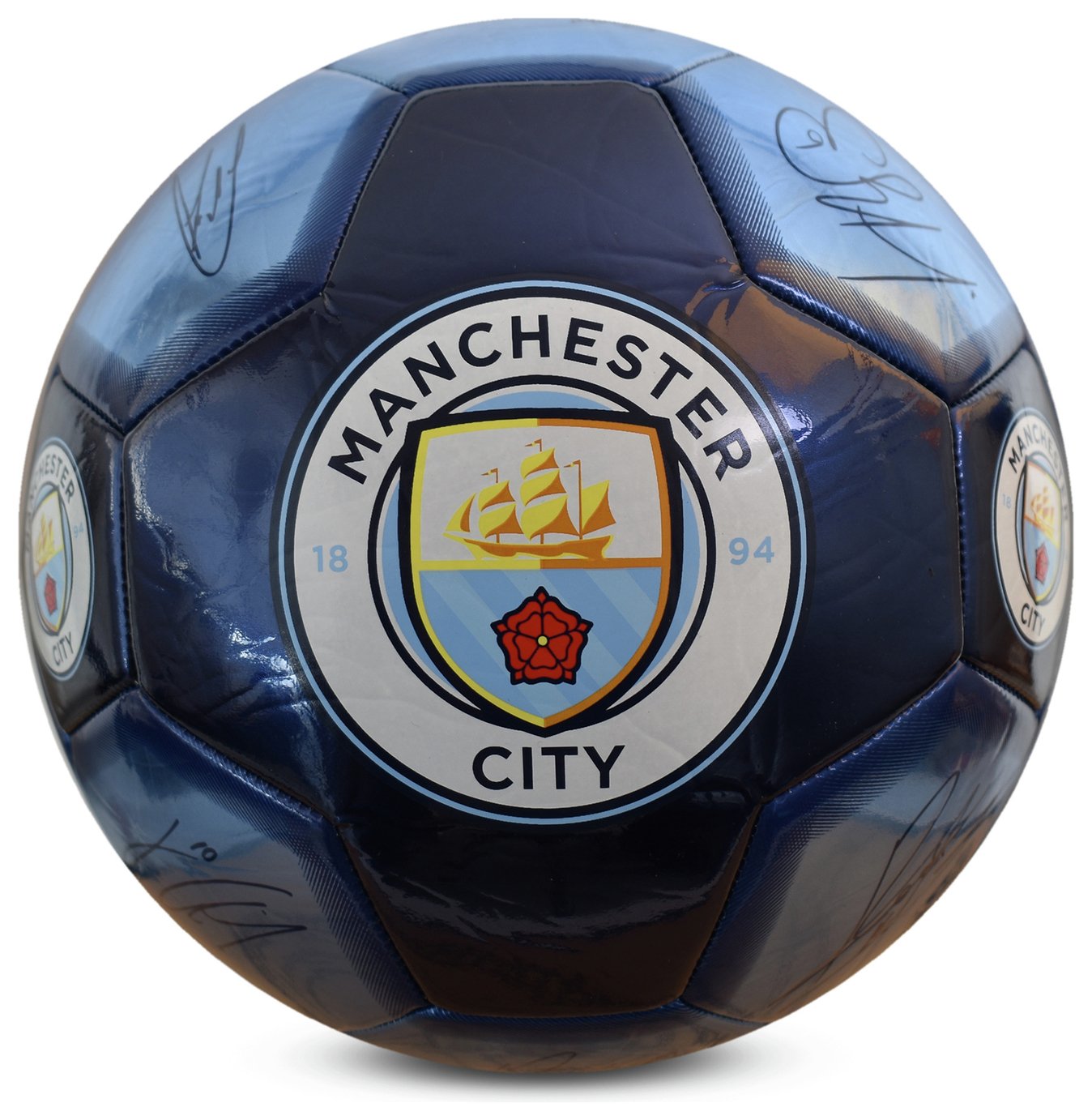 Manchester City FC Size 5 Signature Football - Blue