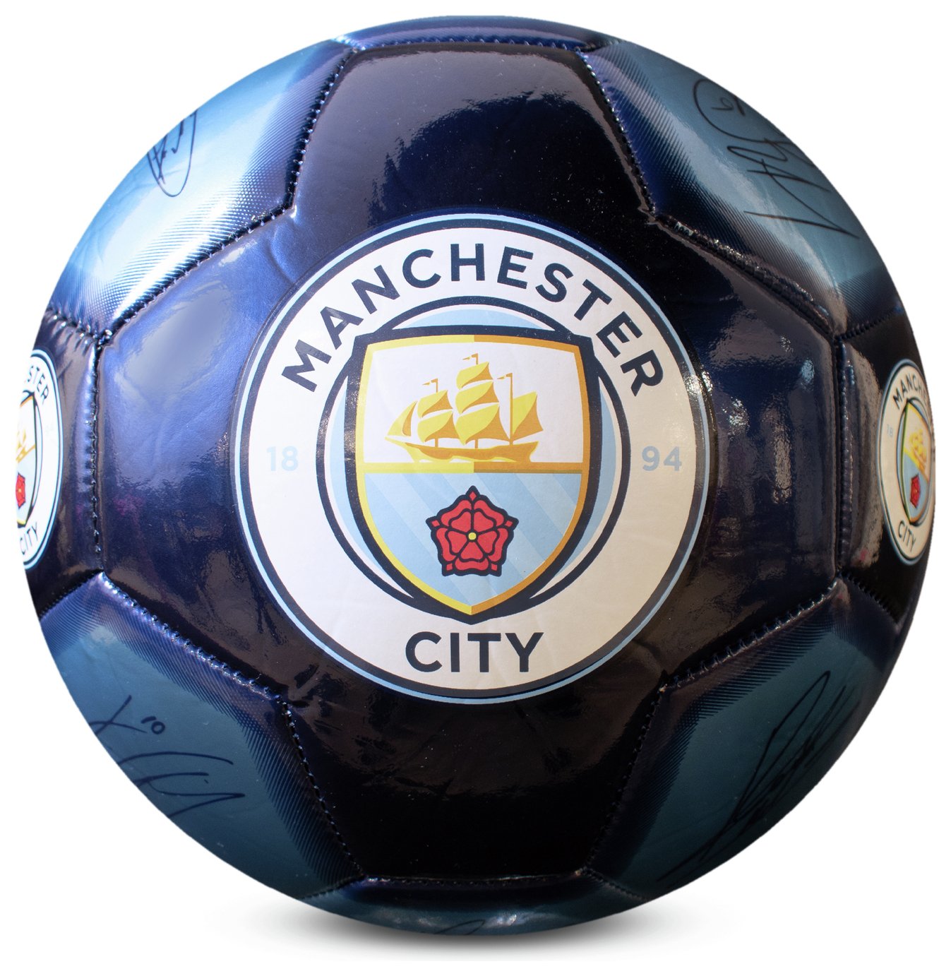 Manchester City FC Size 5 Signature Football - Blue