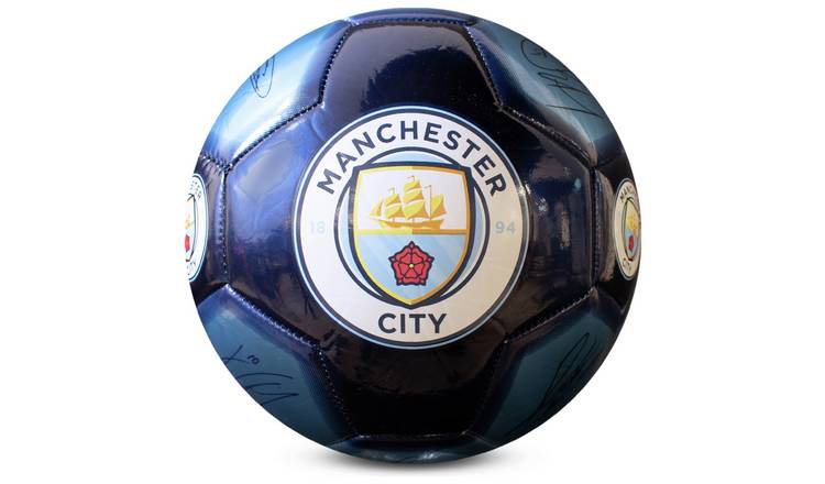 Buy Manchester City FC Size 5 Signature Football Blue Footballs Argos