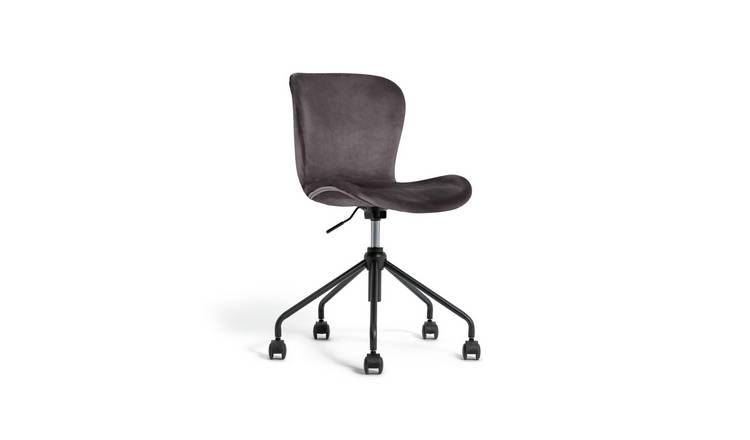 Habitat Etta Velvet Office Chair - Grey