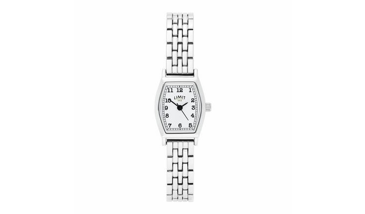 Limit White Dial Octagonal Case Silver Tone Bracelet Watch