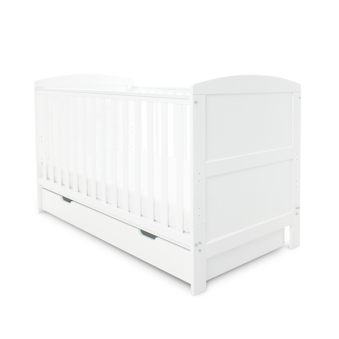 Ickle Bubba Coleby Cot Bed and Under Drawer - White
