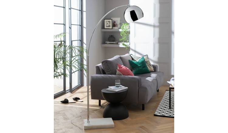 Habitat Nalone Arc Floor Lamp – Chrome & Marble