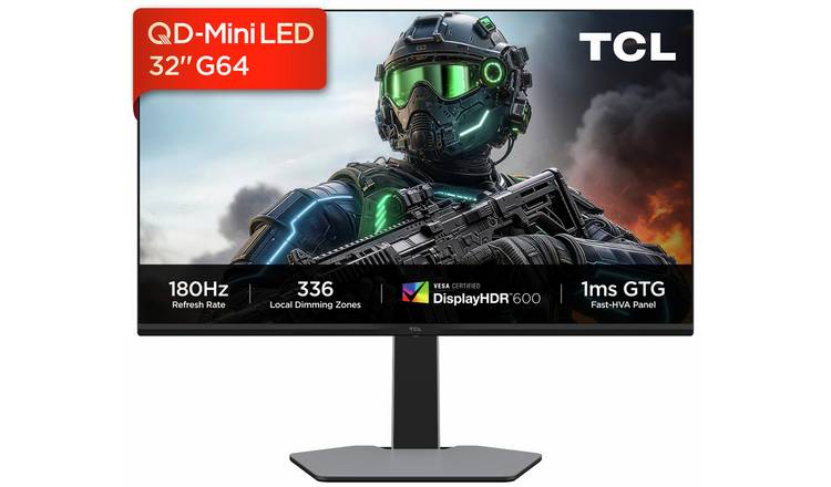 TCL 32G64-UK 32 Inch 180Hz QHD Mini LED Gaming Monitor