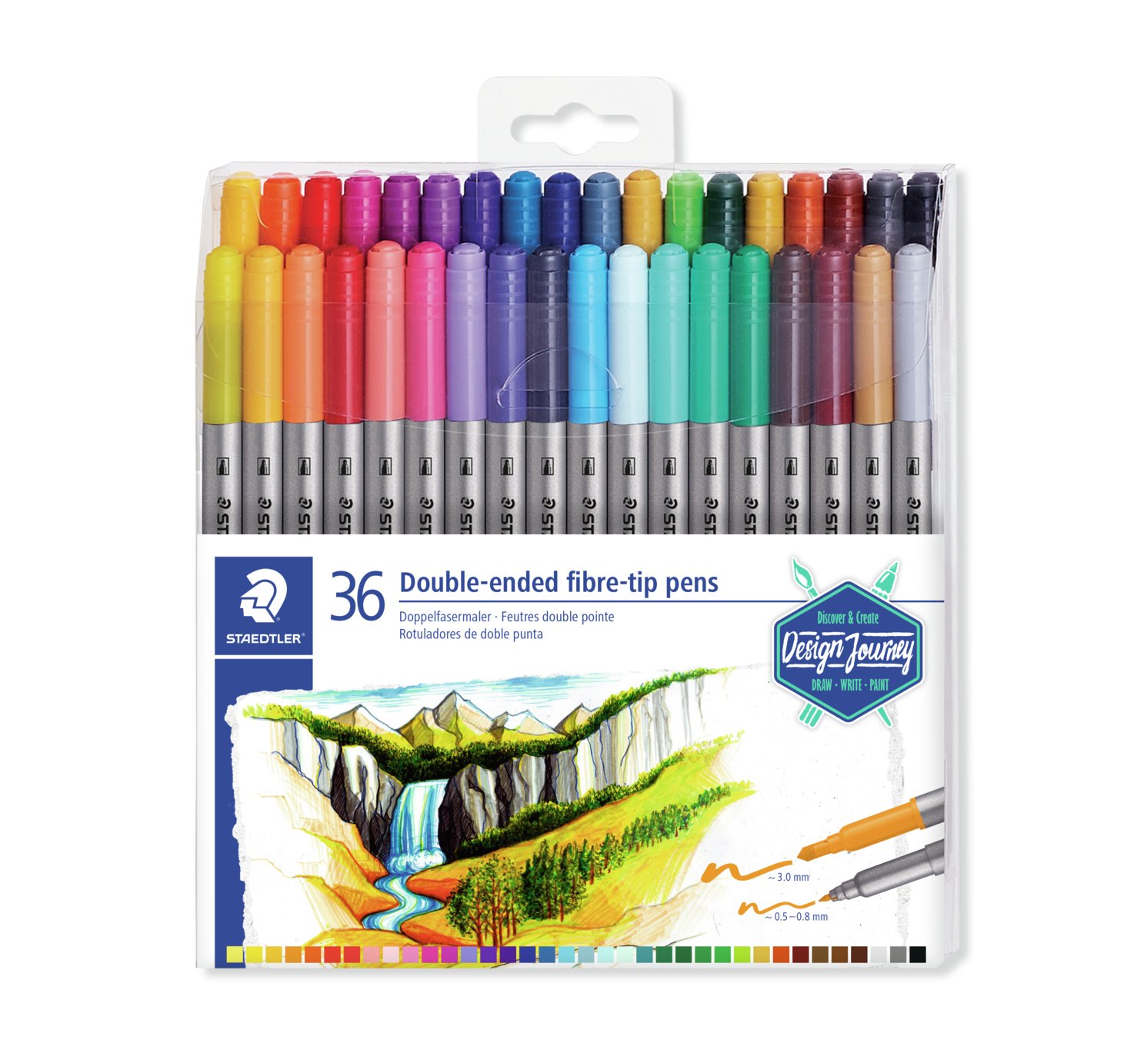 Staedtler Double Ended Fiber Tip Pens - Pack of 36