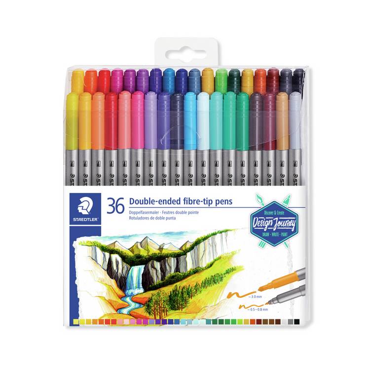 Staedtler Double Ended Fiber Tip Pens - Pack of 36 0