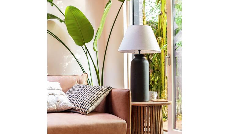Habitat Hashi 70cm Ceramic Table Lamp - Black & Beige