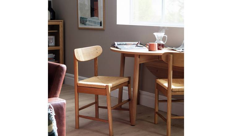 Rattan oak dining deals chairs